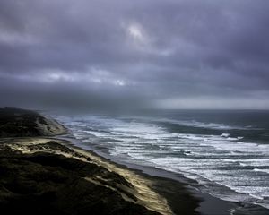 Preview wallpaper sea, waves, sea foam, coast, landscape, nature