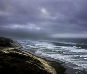 Preview wallpaper sea, waves, sea foam, coast, landscape, nature