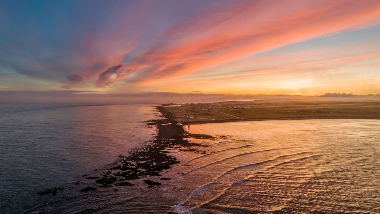 Wallpaper sea, waves, shore, clouds, sky, landscape, nature