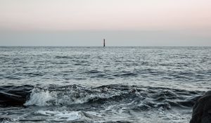 Preview wallpaper sea, waves, shore, lighthouse