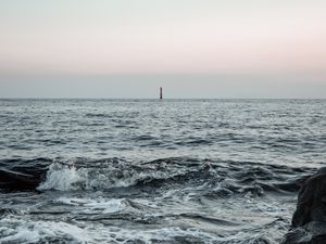 Preview wallpaper sea, waves, shore, lighthouse