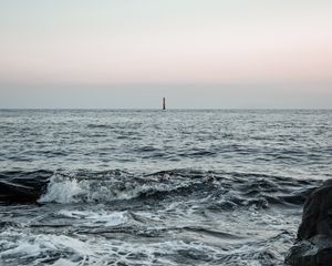 Preview wallpaper sea, waves, shore, lighthouse