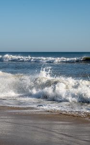Preview wallpaper sea, waves, splashes, landscape, nature