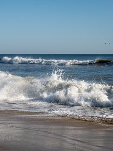 Preview wallpaper sea, waves, splashes, landscape, nature