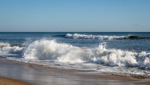 Preview wallpaper sea, waves, splashes, landscape, nature