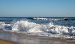 Preview wallpaper sea, waves, splashes, landscape, nature