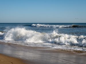 Preview wallpaper sea, waves, splashes, landscape, nature