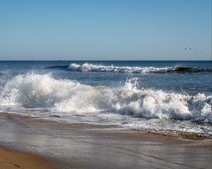 Preview wallpaper sea, waves, splashes, landscape, nature