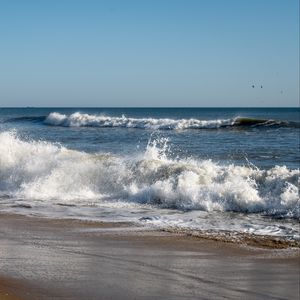 Preview wallpaper sea, waves, splashes, landscape, nature