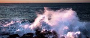 Preview wallpaper sea, waves, spray, stones, shore
