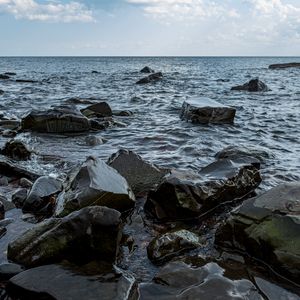 Preview wallpaper sea, waves, stones, water, coast