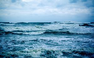 Preview wallpaper sea, waves, storm, water, nature