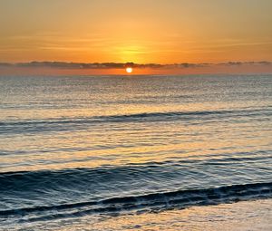 Preview wallpaper sea, waves, sun, horizon, nature