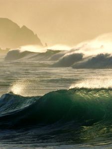 Preview wallpaper sea, waves, sun, light