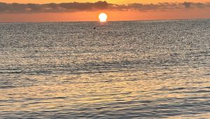 Preview wallpaper sea, waves, sunset, tide