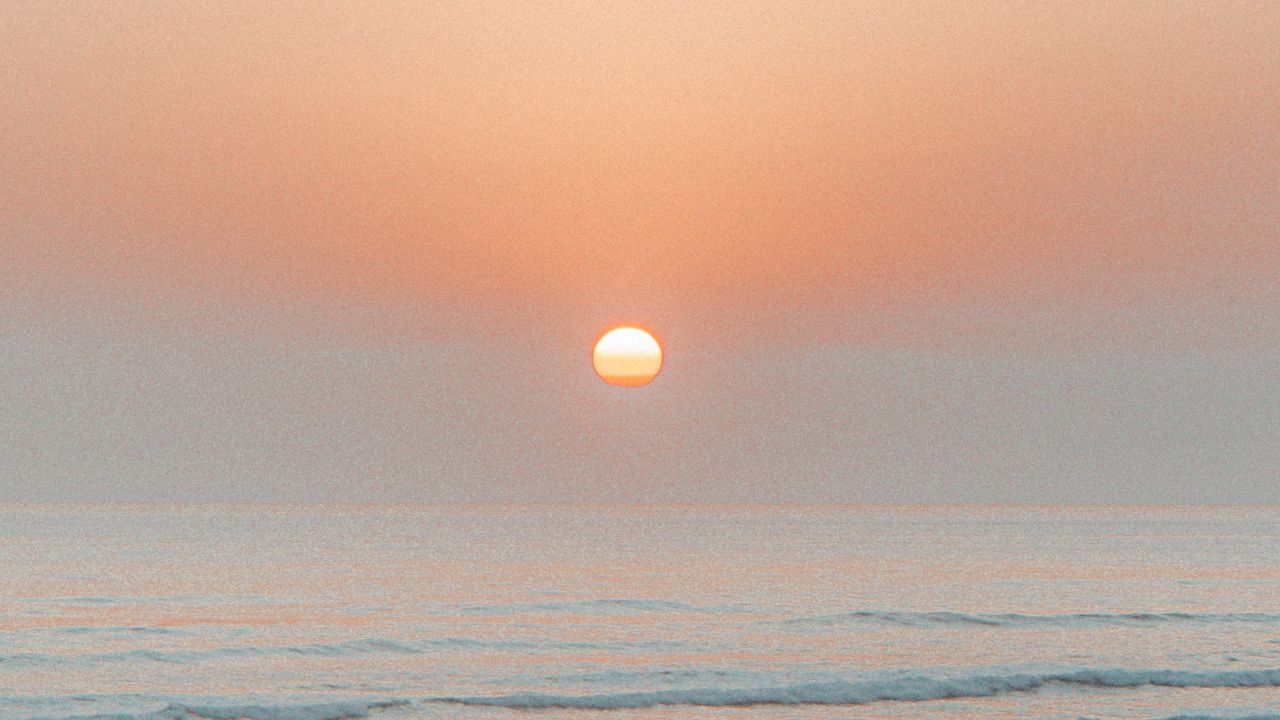 Wallpaper sea, waves, sunset, sun