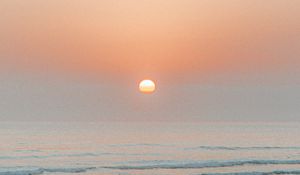 Preview wallpaper sea, waves, sunset, sun