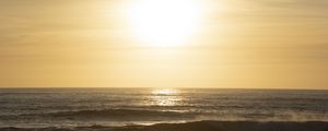 Preview wallpaper sea, waves, sunset, horizon, nature