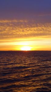 Preview wallpaper sea, waves, sunset, nature, horizon