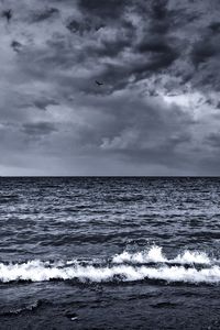 Preview wallpaper sea, waves, surf, foam, black and white