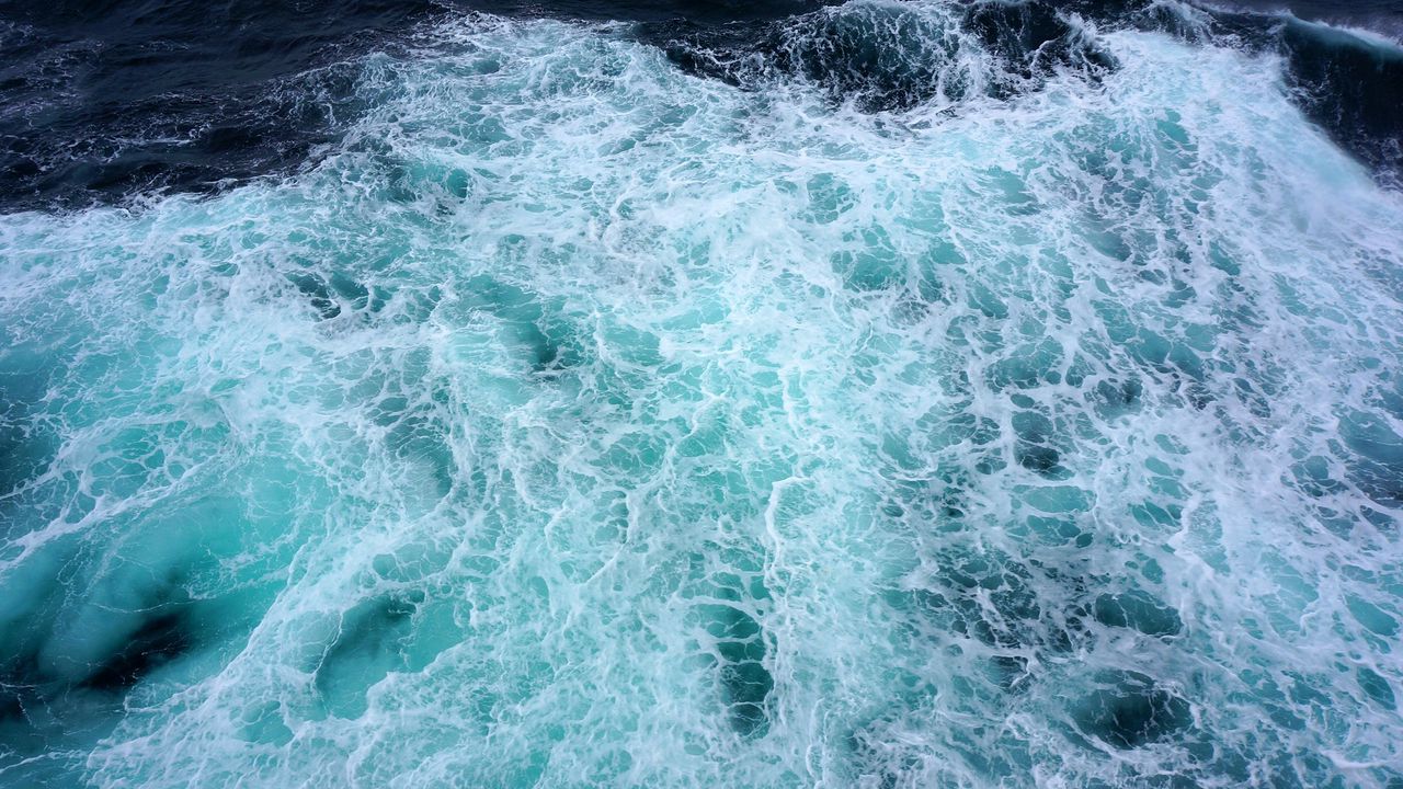 Wallpaper sea, waves, surface, foam