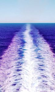 Preview wallpaper sea, waves, traces, ripples