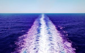 Preview wallpaper sea, waves, traces, ripples