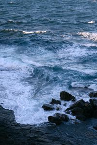 Preview wallpaper sea, waves, water, stones, shore