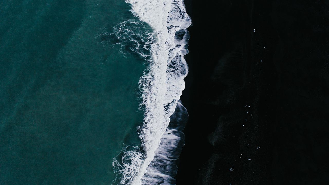 Wallpaper sea, waves, water, aerial view