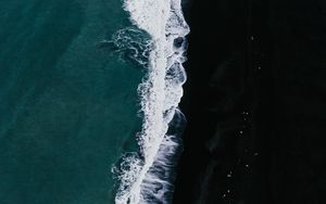Preview wallpaper sea, waves, water, aerial view