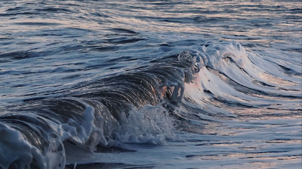 Wallpaper sea, waves, water, horizon, sunset