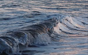 Preview wallpaper sea, waves, water, horizon, sunset