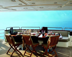 Preview wallpaper sea, yacht, luxury, scenery, view, horizon, leisure