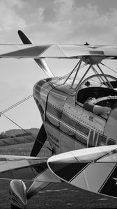 Preview wallpaper seaplane, flight, black and white