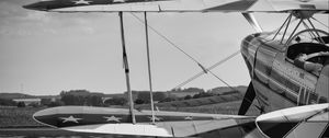 Preview wallpaper seaplane, flight, black and white