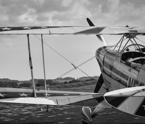 Preview wallpaper seaplane, flight, black and white