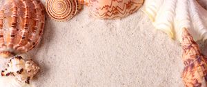 Preview wallpaper seashells, frame, sand