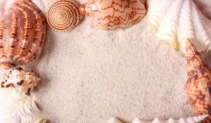 Preview wallpaper seashells, frame, sand