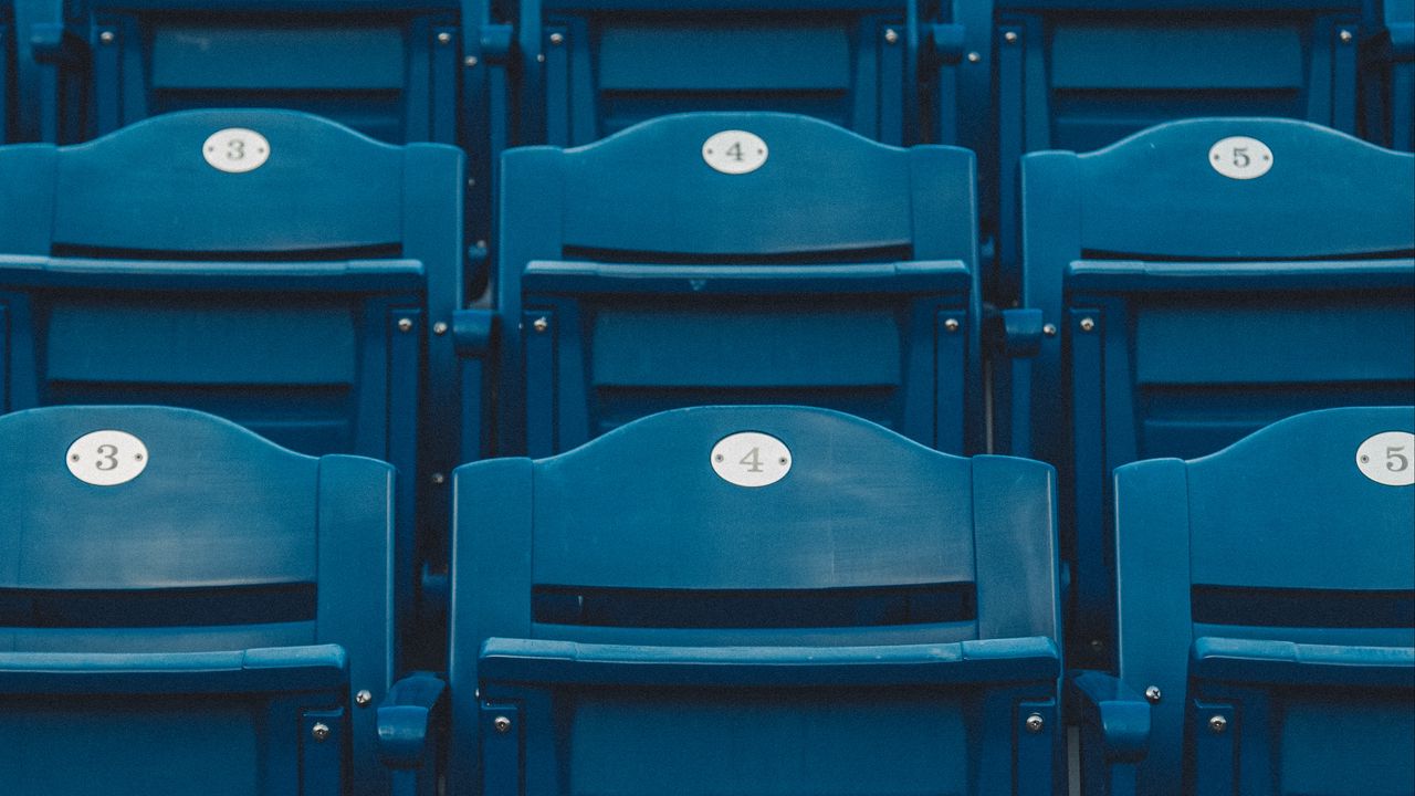 Wallpaper seats, rows, tribune, blue