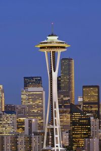 Preview wallpaper seattle, twilight, washington, buildings, skyscrapers