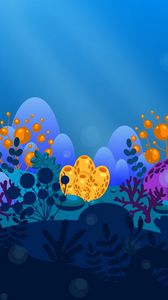 Preview wallpaper seaweed, sea, art, vector