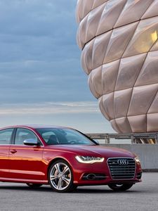 Preview wallpaper sedan, s6, audi, red, side view