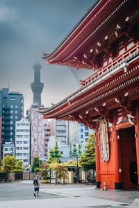 Preview wallpaper sensoji, tokyo tower, temple, tower, japan