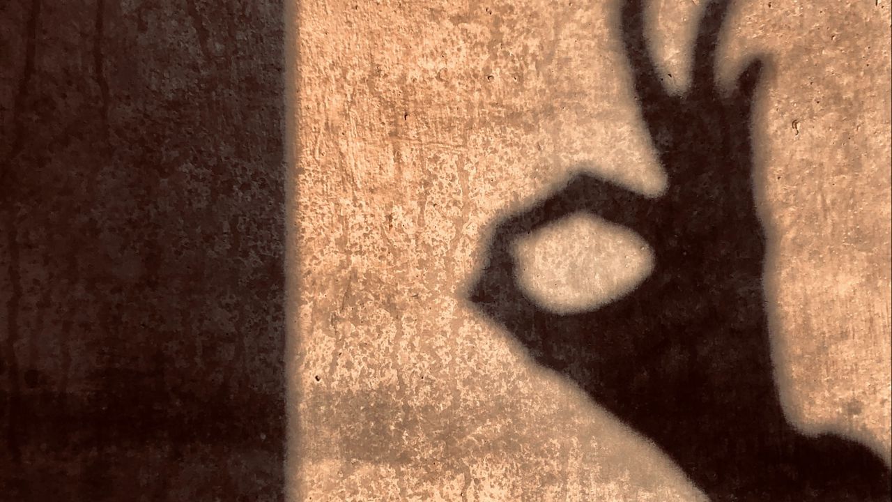 Wallpaper shadow, gesture, ok, hand, wall