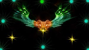 Preview wallpaper shape, wings, bright, glow