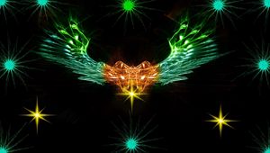 Preview wallpaper shape, wings, bright, glow