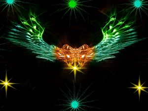 Preview wallpaper shape, wings, bright, glow