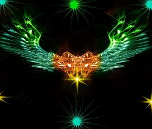 Preview wallpaper shape, wings, bright, glow