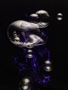 Preview wallpaper shapes, bubbles, abstraction, dark