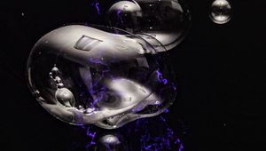 Preview wallpaper shapes, bubbles, abstraction, dark